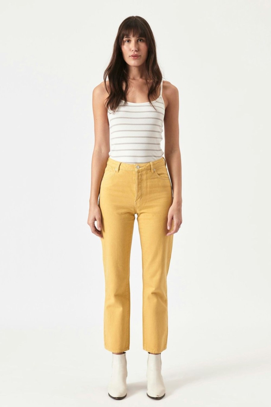 Women Rolla's Jeans Straight | Classic Straight Ankle - Gold