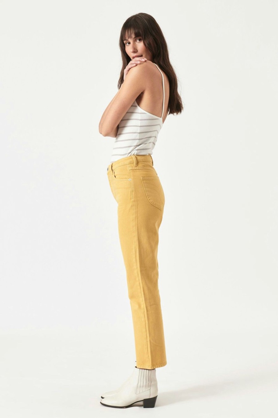 Women Rolla's Jeans Straight | Classic Straight Ankle - Gold