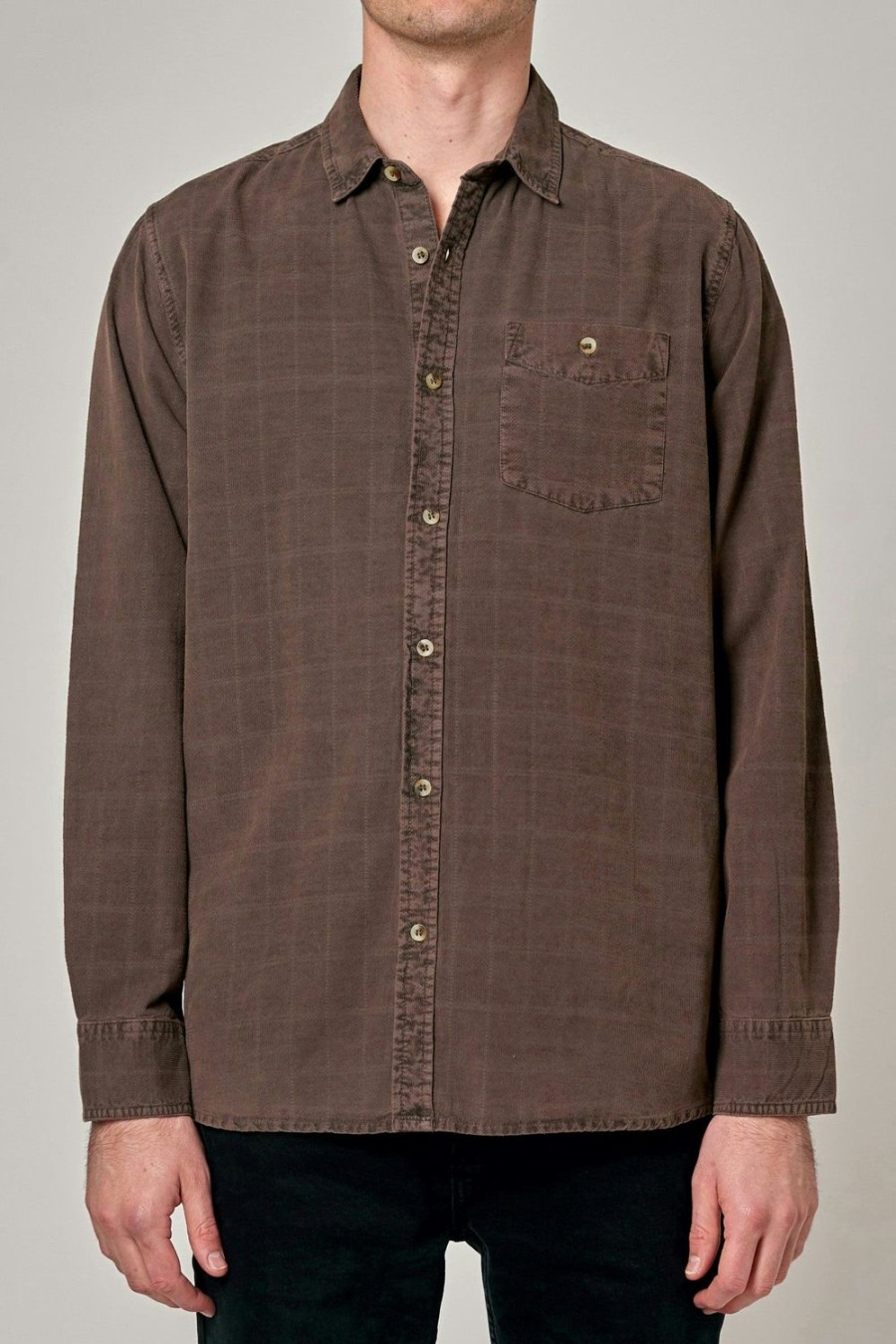 Men Rolla's Jeans Shirts | Tile Cord Shirt - Brown