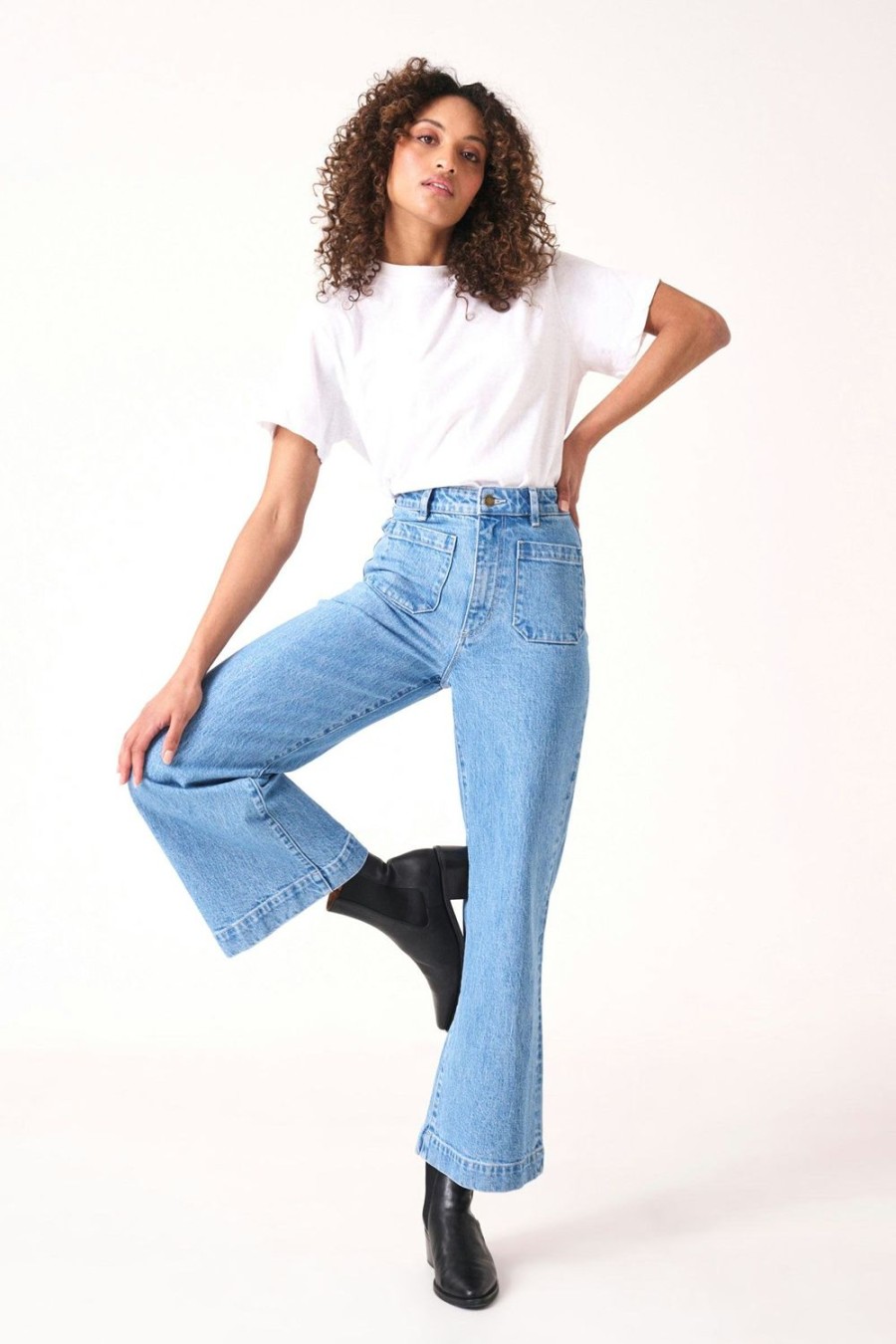 Women Rolla's Jeans Wide | Sailor Jean - Lily Blue