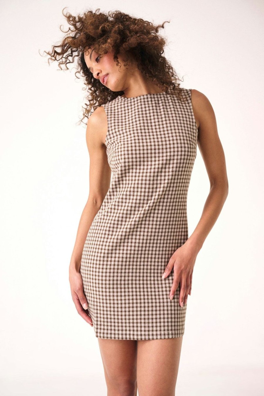 Women Rolla's Jeans Dresses | Gingham Shift Dress - Khaki