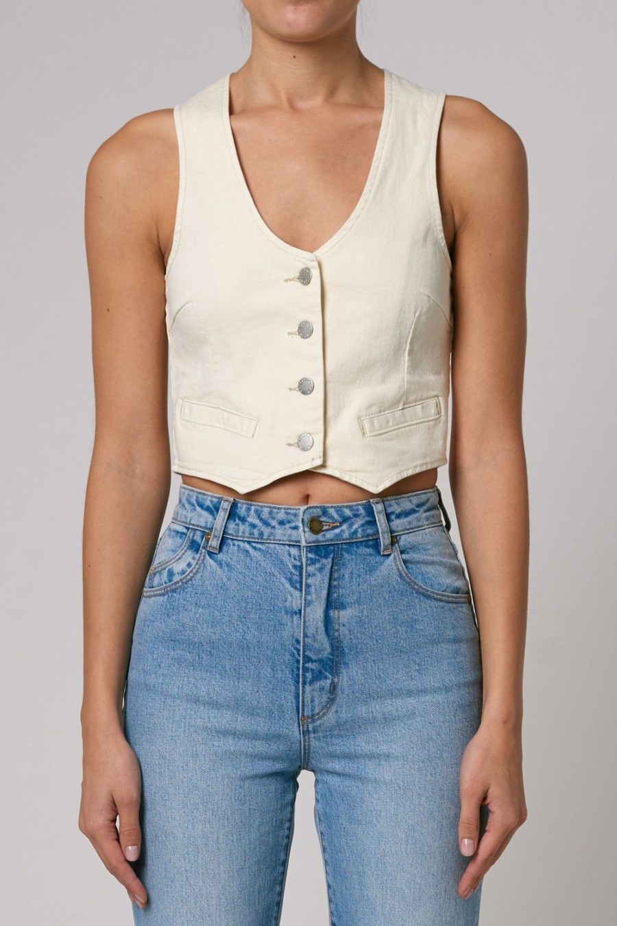 Women Rolla's Jeans Tops | Dallas Vest - Buttercream