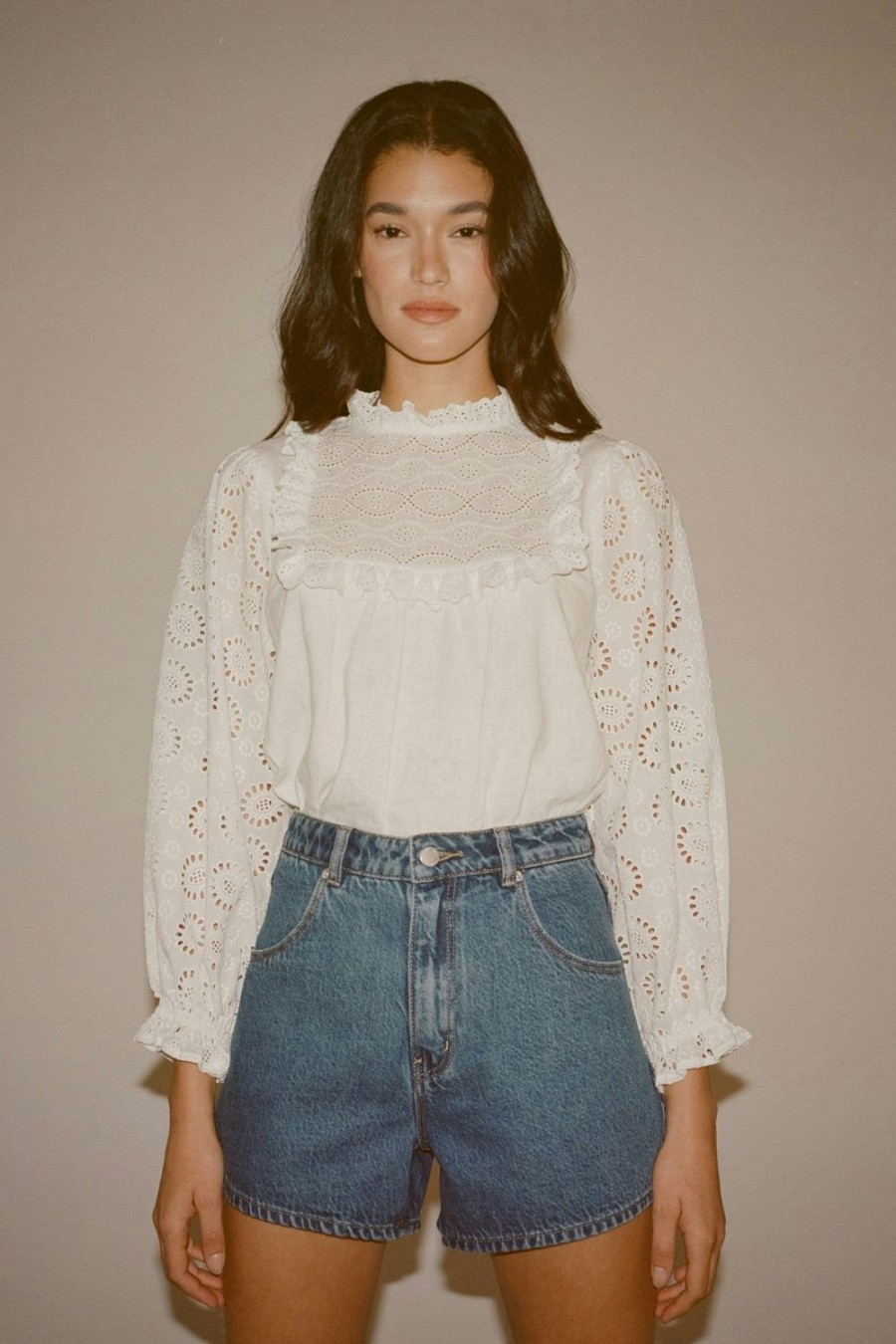 Women Rolla's Jeans Tops | Paris Lace Blouse - White