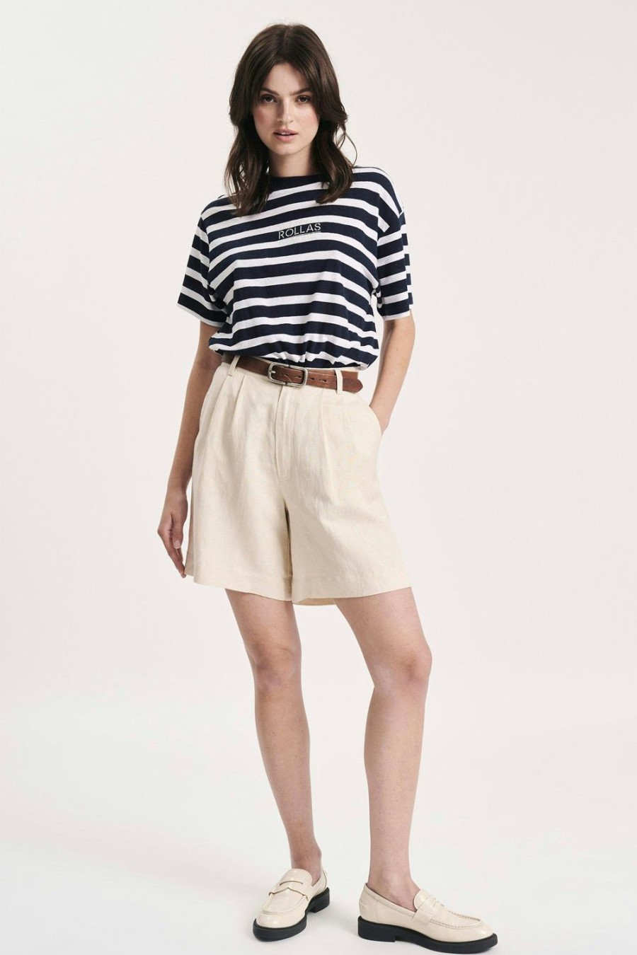 Women Rolla's Jeans Shorts | Horizon Linen Short - Biscuit