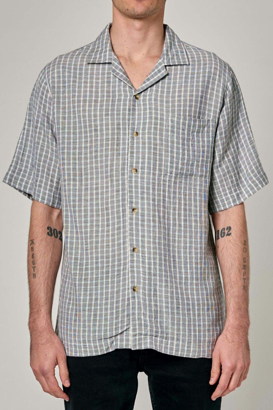 Men Rolla's Jeans Shirts | Bowler Shirt - Navy Check