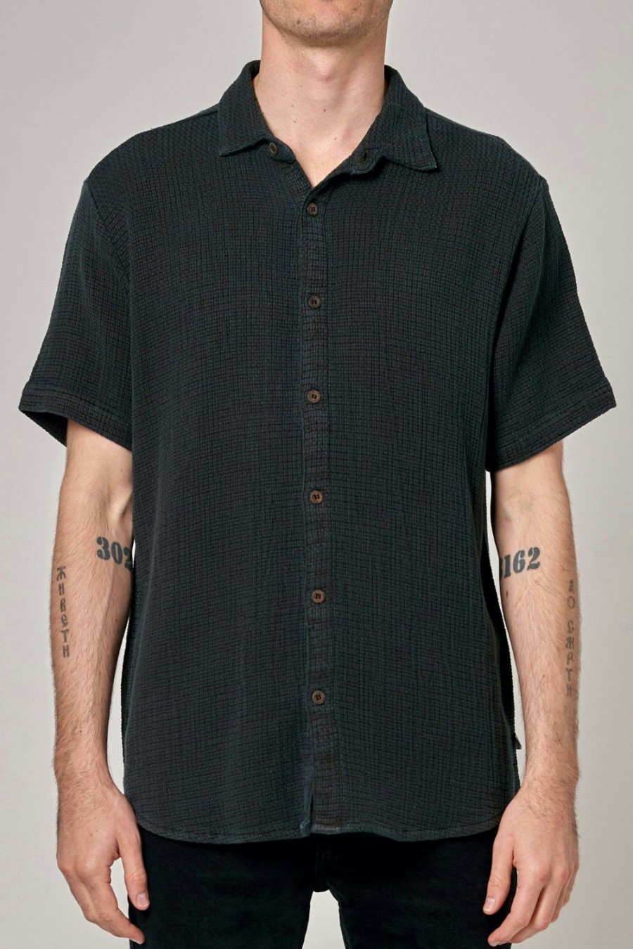 Men Rolla's Jeans Shirts | Bon Weave Shirt - Washed Black