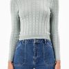 Women Rolla's Jeans Tops | Jane Ls Top Pointelle - Fog