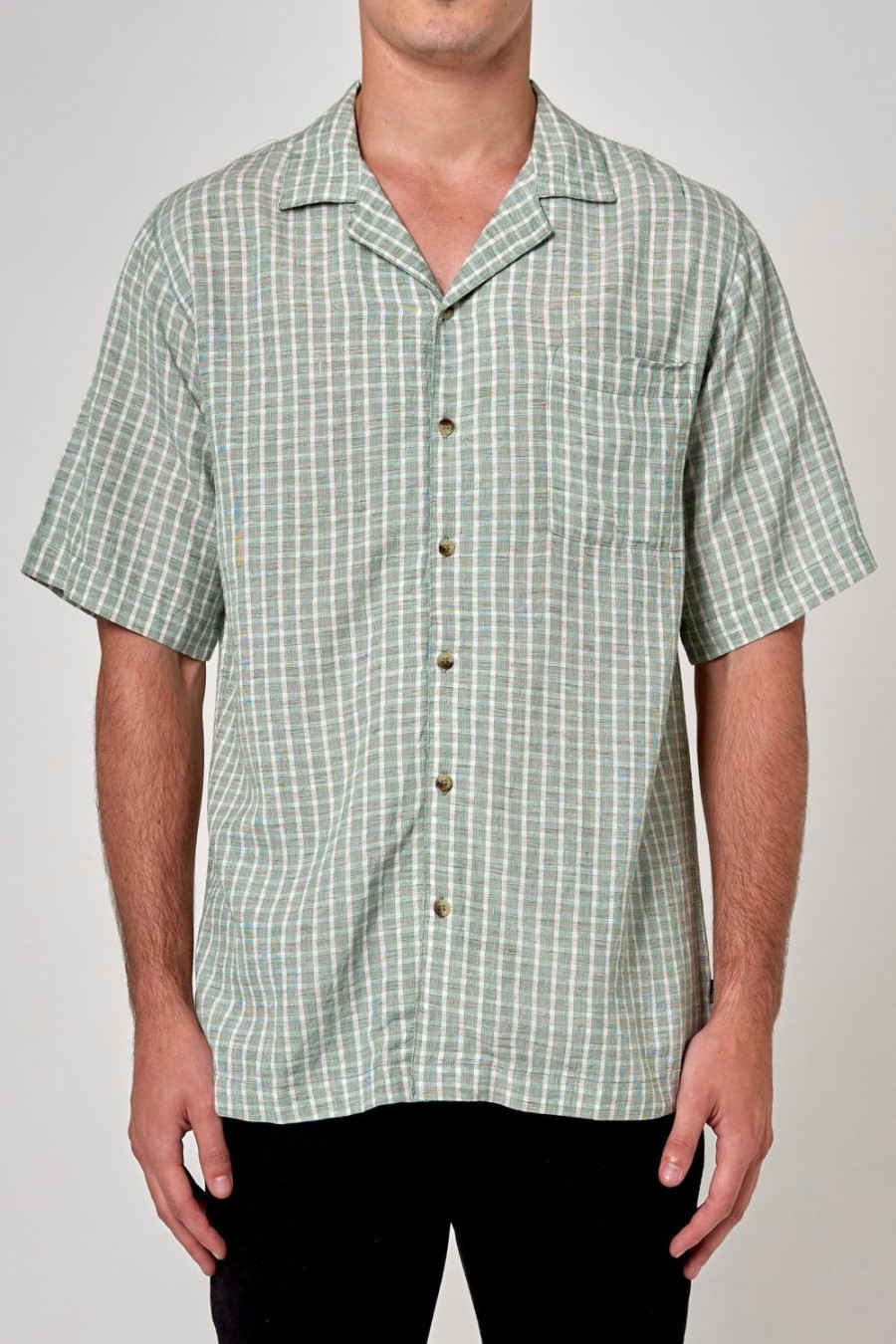 Men Rolla's Jeans Shirts | Bowler Shirt - Moss Check