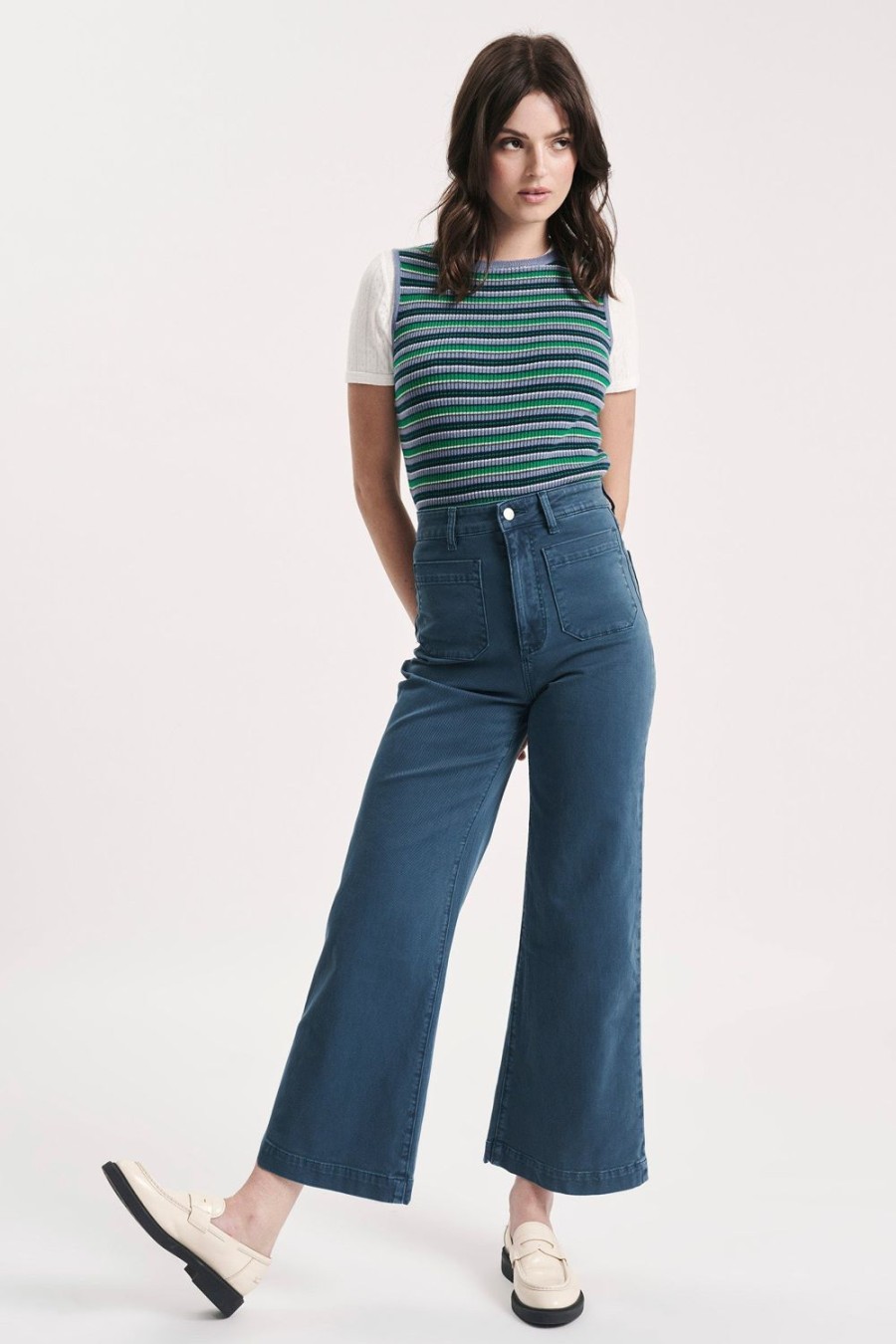 Women Rolla's Jeans Wide | Sailor Jean - Petrol