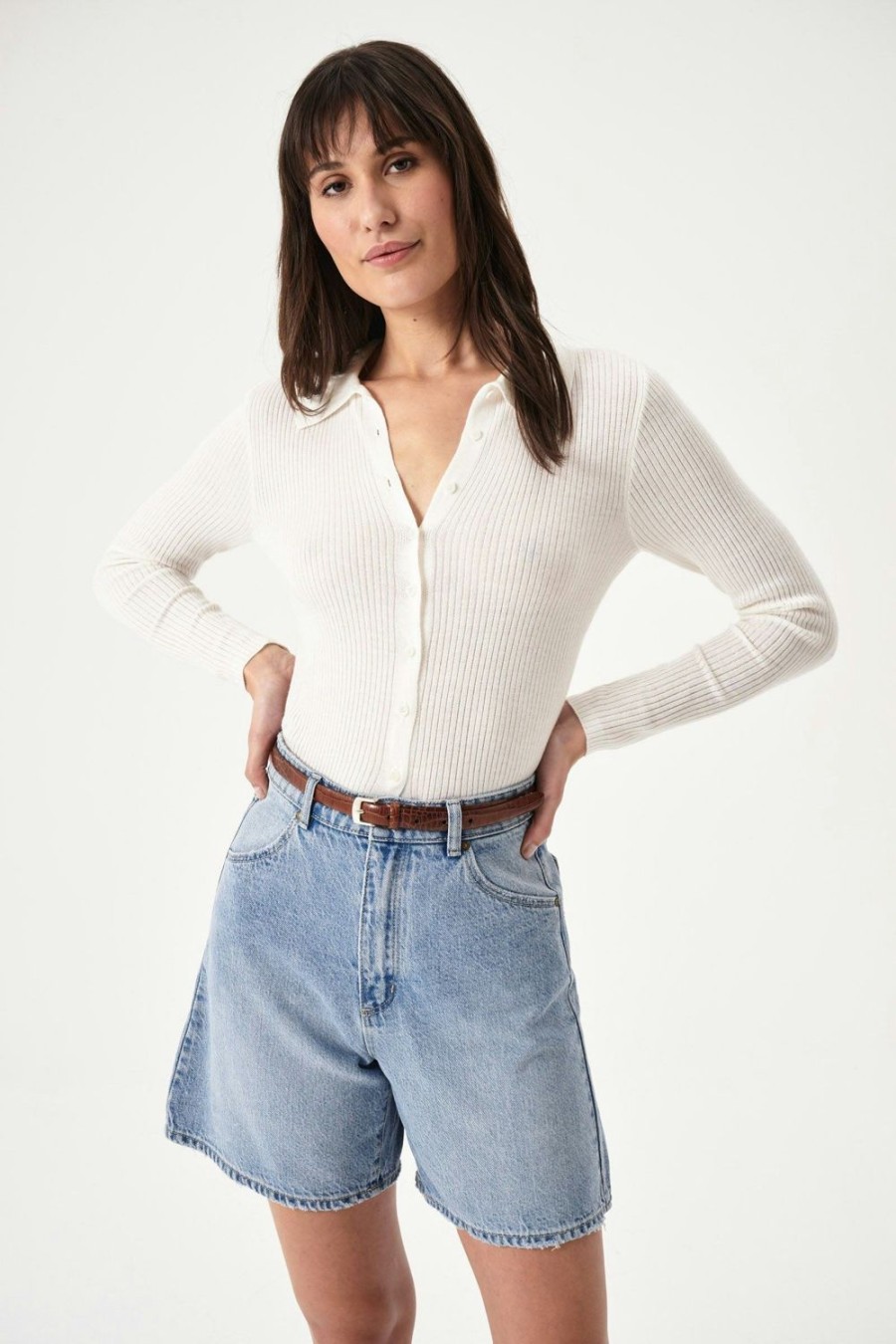 Women Rolla's Jeans Knitwear | Caroline Knit Longsleeve Top - Vintage White