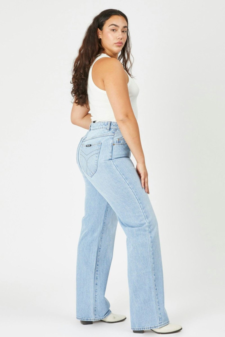 Women Rolla's Jeans Straight | Heidi Jean - Old Stone