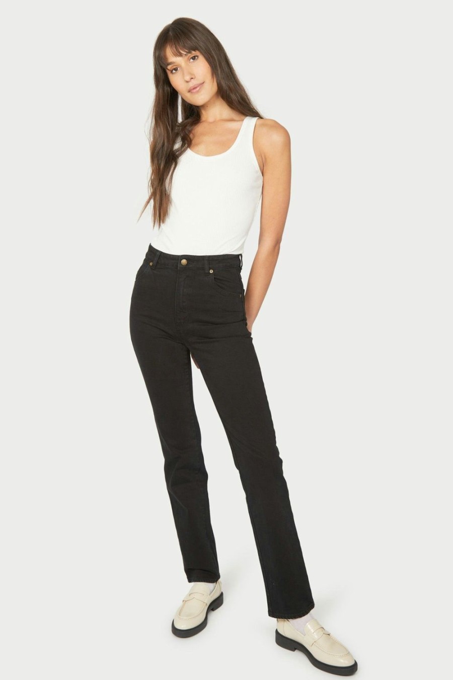 Women Rolla's Jeans Straight | Original Straight Long - Comfort Jet Black