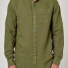 Men Rolla's Jeans Shirts | Men At Work Ls Hemp Shirt - Olive