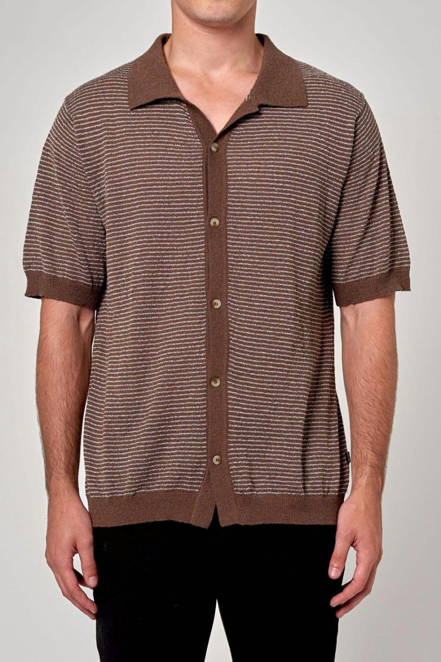 Men Rolla's Jeans Shirts | Boucle Bowler Shirt - Brown