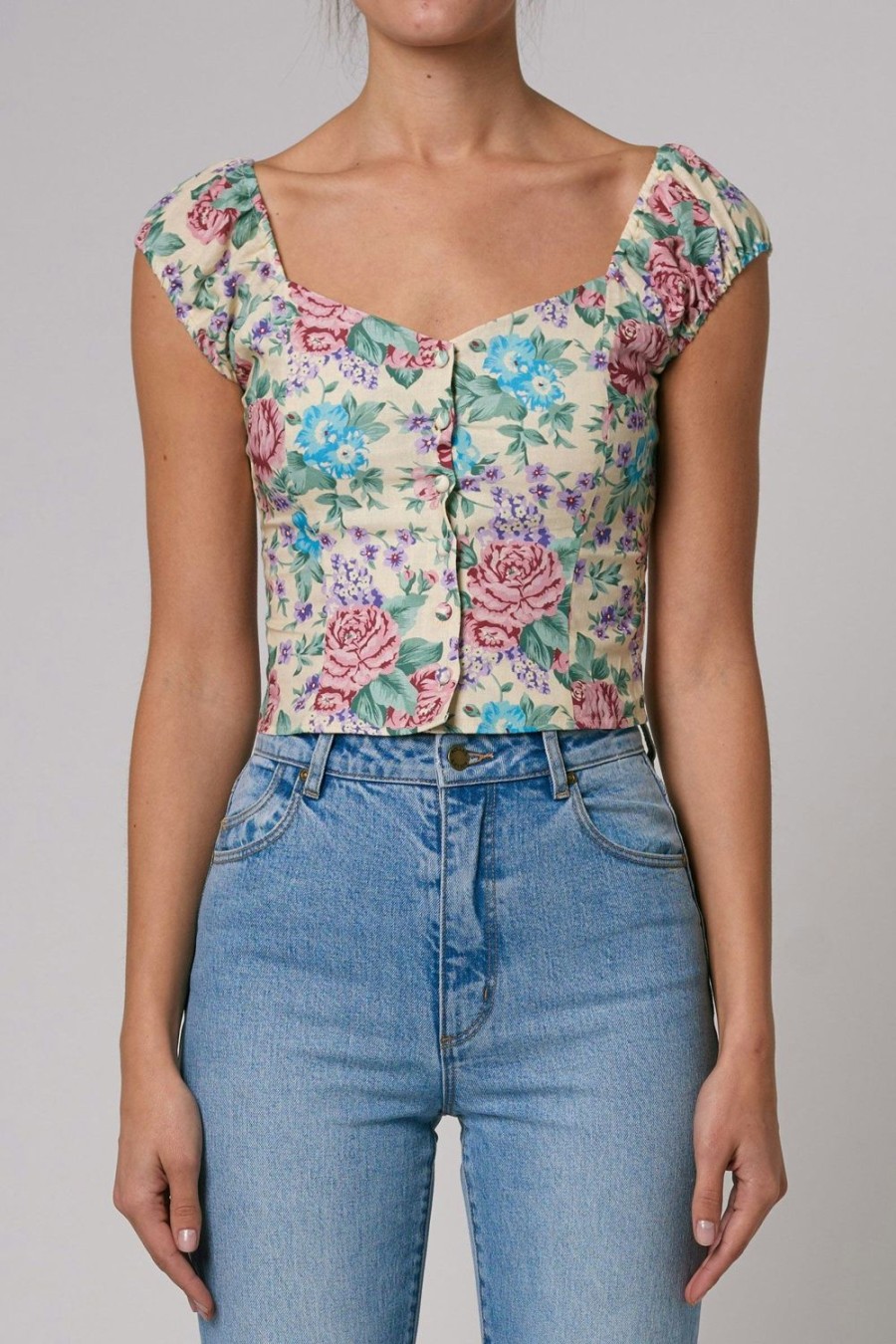 Women Rolla's Jeans Tops | Emmy Rosette Top - Buttercream