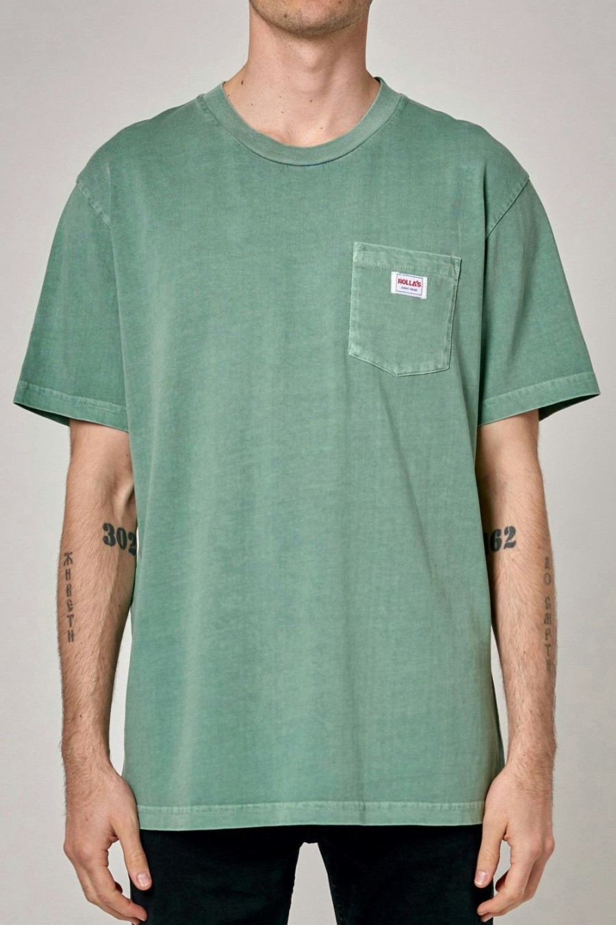 Men Rolla's Jeans Tees | Trade Pocket Tee - Moss