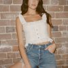 Women Rolla's Jeans Tops | Birkin Lace Camisole - White