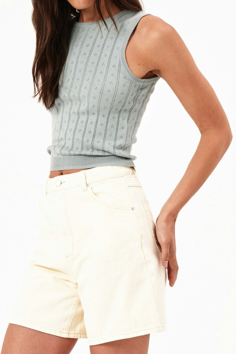 Women Rolla's Jeans Tops | Jane Top Pointelle - Fog