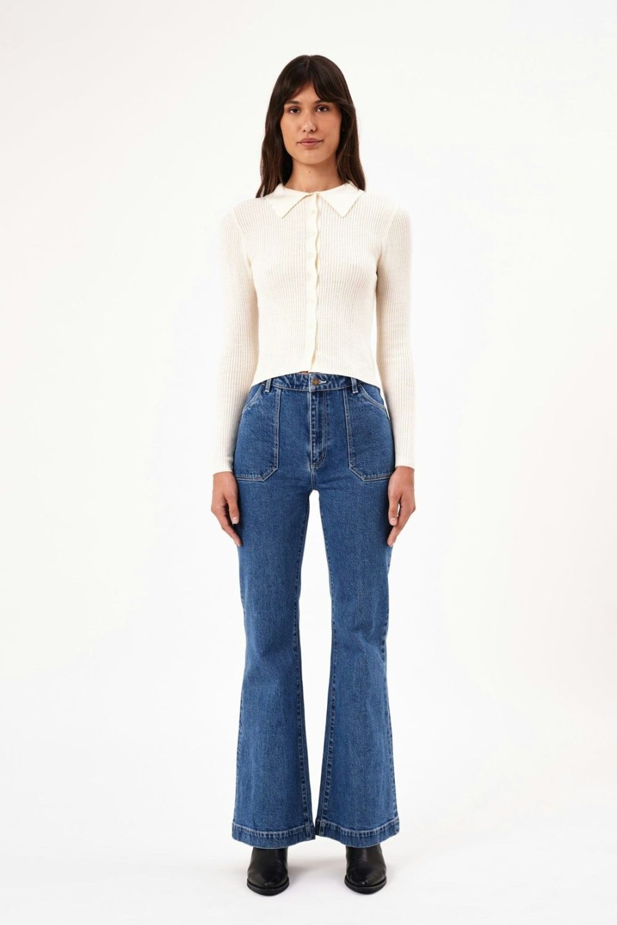 Women Rolla's Jeans Tops | Caroline Knit Longsleeve Top - Buttercream