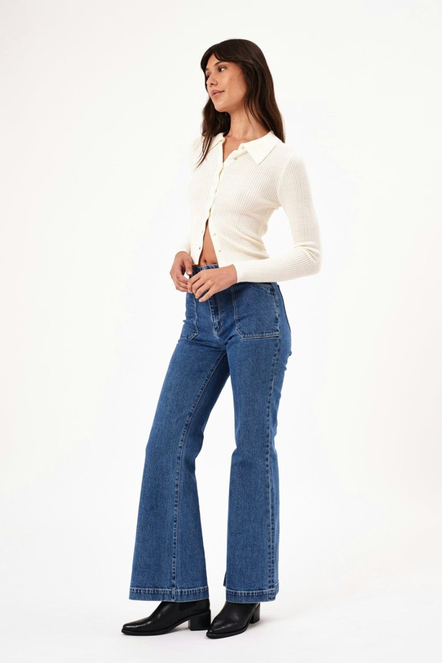 Women Rolla's Jeans Tops | Caroline Knit Longsleeve Top - Buttercream