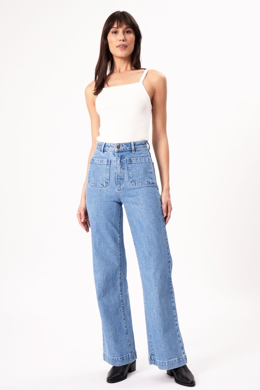 Women Rolla's Jeans Wide | Sailor Jean Long - Lily Blue