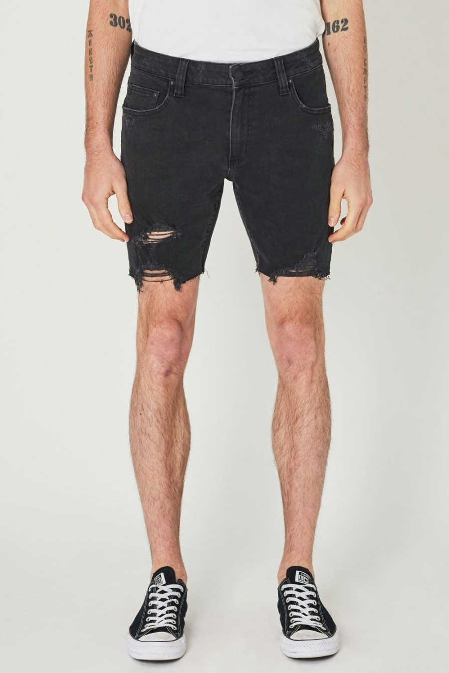 Men Rolla's Jeans Shorts | Tim Slim Short - Hard On Black