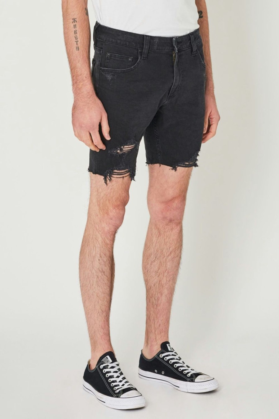 Men Rolla's Jeans Shorts | Tim Slim Short - Hard On Black