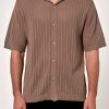 Men Rolla's Jeans Shirts | Bowler Knit Shirt - Oak