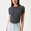 Women Rolla's Jeans Tees | Baby Rib Tee - Alex Stripe