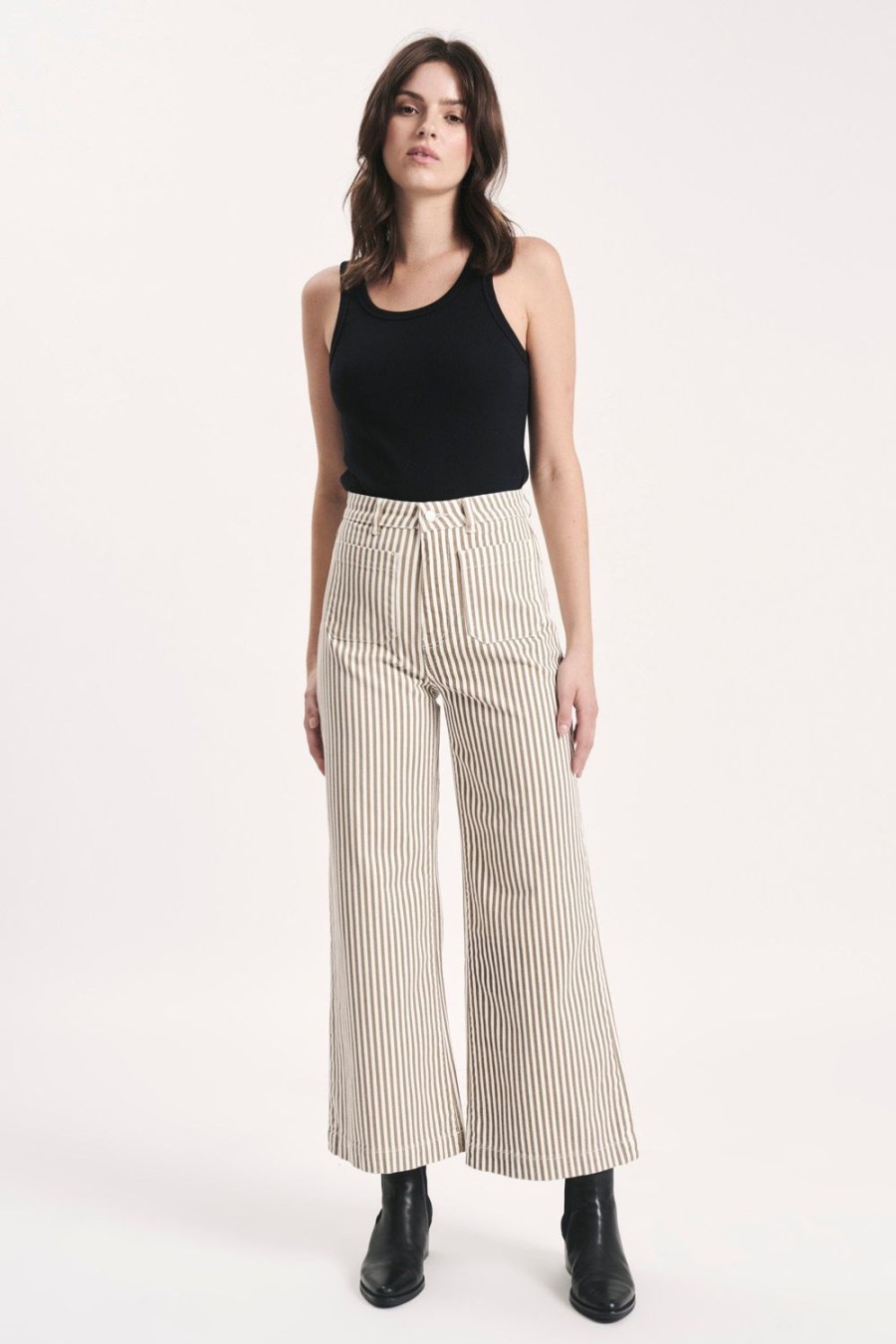 Women Rolla's Jeans Wide | Sailor Jean - Laura Stripe Mink