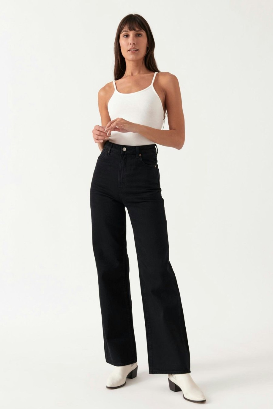 Women Rolla's Jeans Wide | Heidi Jean - Jet Black