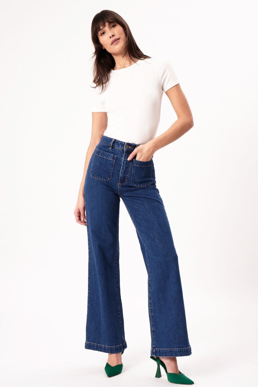 Women Rolla's Jeans Wide | Sailor Jean Long - Eco Ruby Blue