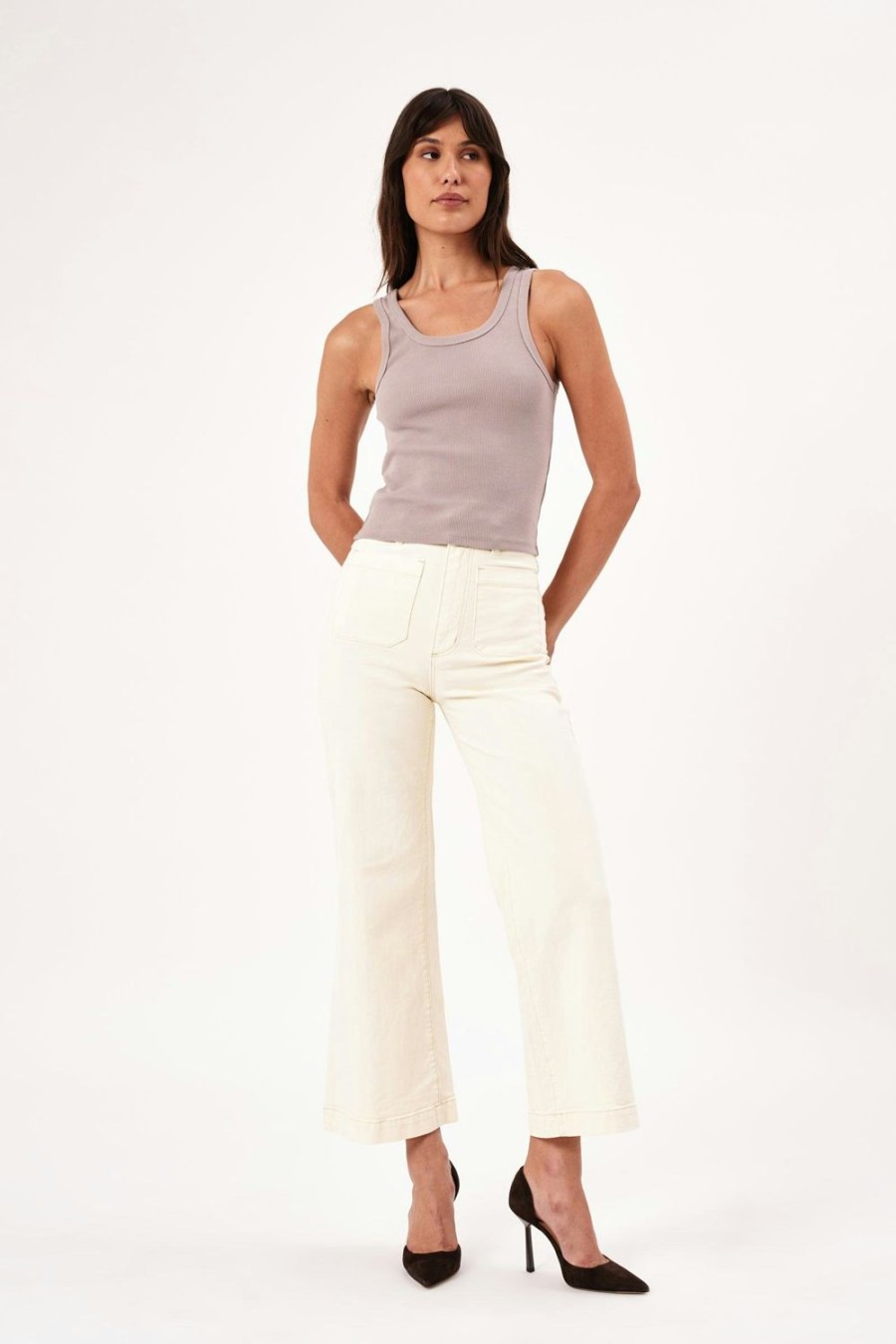 Women Rolla's Jeans Tops | Heavy Rib Toni Tank - Taupe