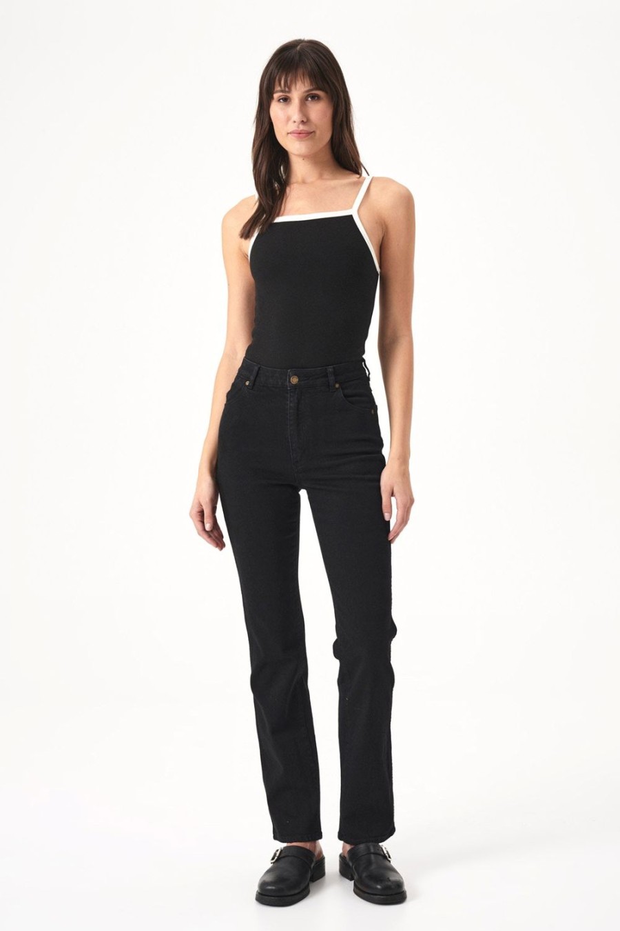 Women Rolla's Jeans Straight | Original Straight Long - Rinse Black