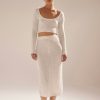 Women Rolla's Jeans Skirts | Diamond Knit Slip Skirt - White