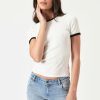 Women Rolla's Jeans Tees | Baby Rib Tee - Contrast White