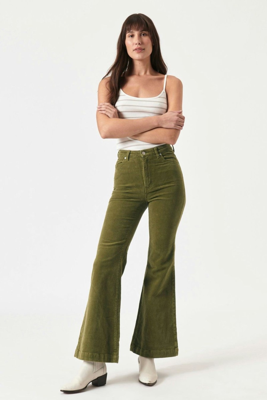 Women Rolla's Jeans Flares | Eastcoast Flare - Army Green Cord