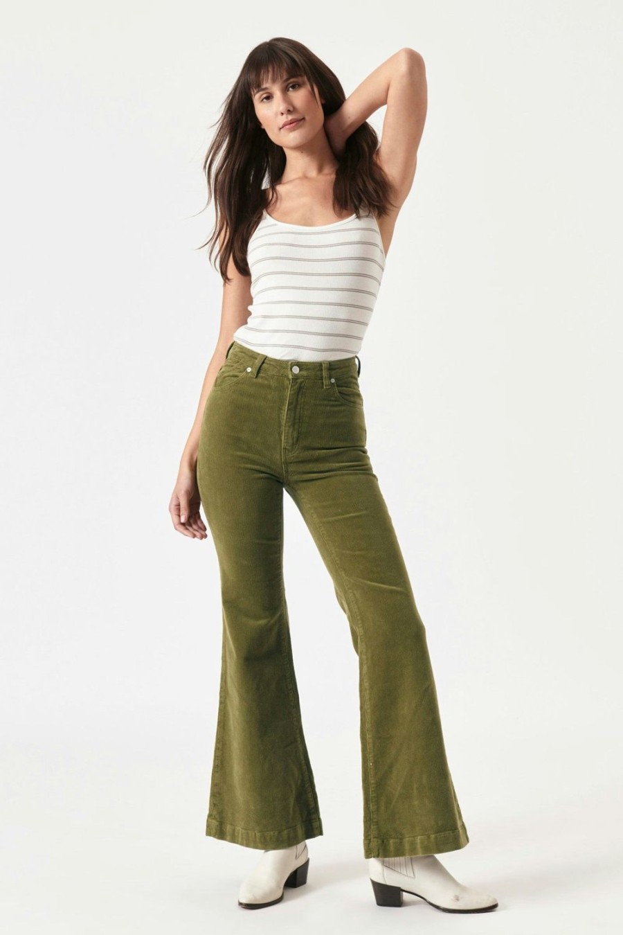 Women Rolla's Jeans Flares | Eastcoast Flare - Army Green Cord