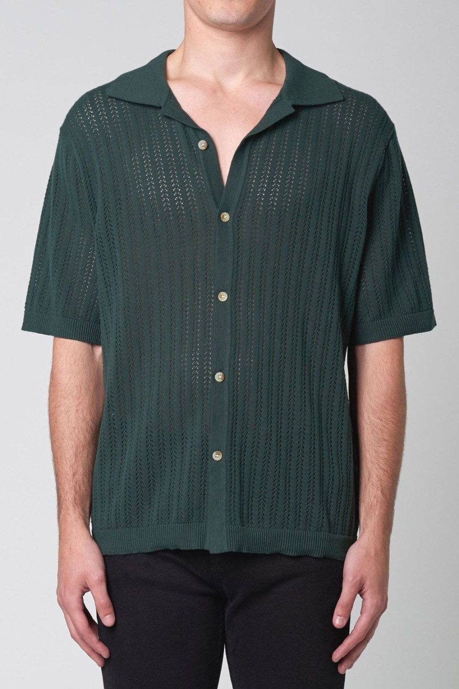 Men Rolla's Jeans Shirts | Bowler Knit Shirt - Thyme