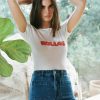 Women Rolla's Jeans Tees | Bubble Baby Rib Tee - White