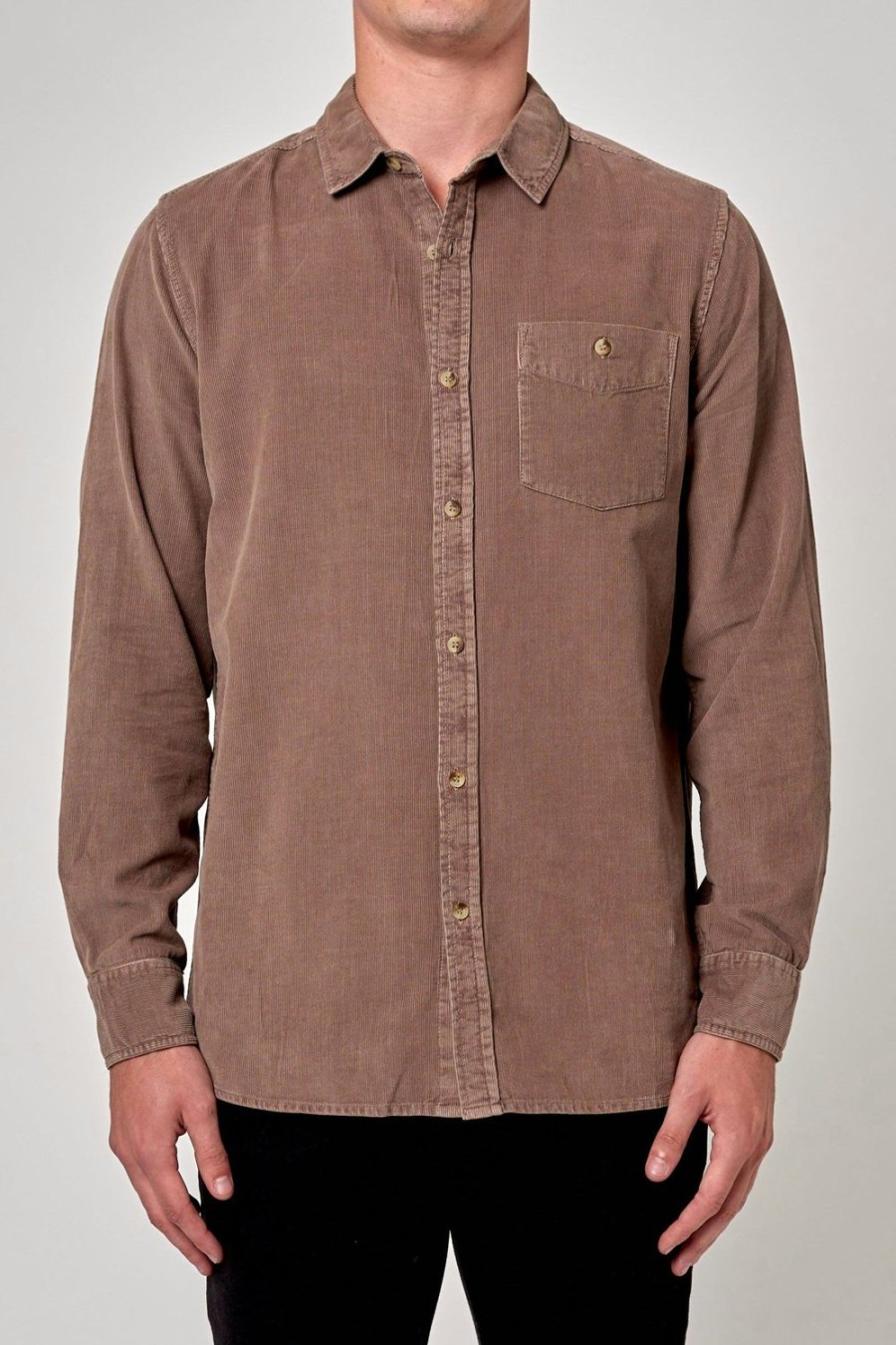 Men Rolla's Jeans Shirts | Men At Work Cord Shirt - Shroom Cord