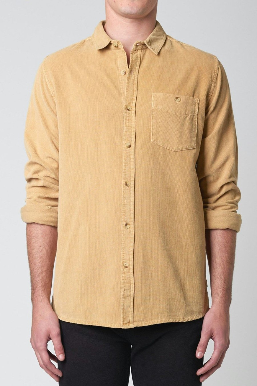 Men Rolla's Jeans Shirts | Men At Work Cord Shirt - Sand