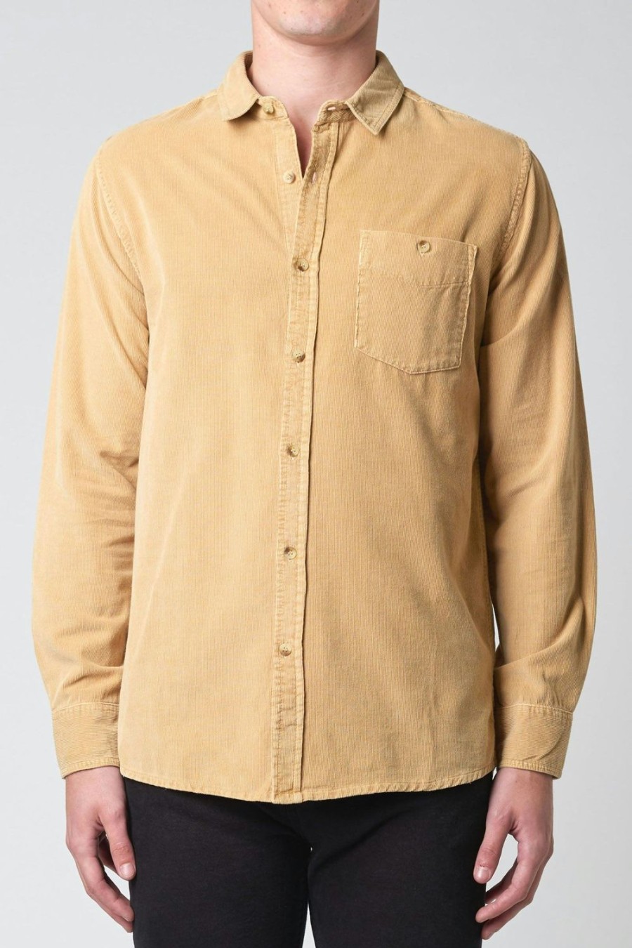 Men Rolla's Jeans Shirts | Men At Work Cord Shirt - Sand