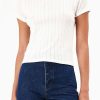 Women Rolla's Jeans Tees | Classic Pointelle Tee - Cream