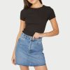 Women Rolla's Jeans Tees | Baby Rib Tee - Black