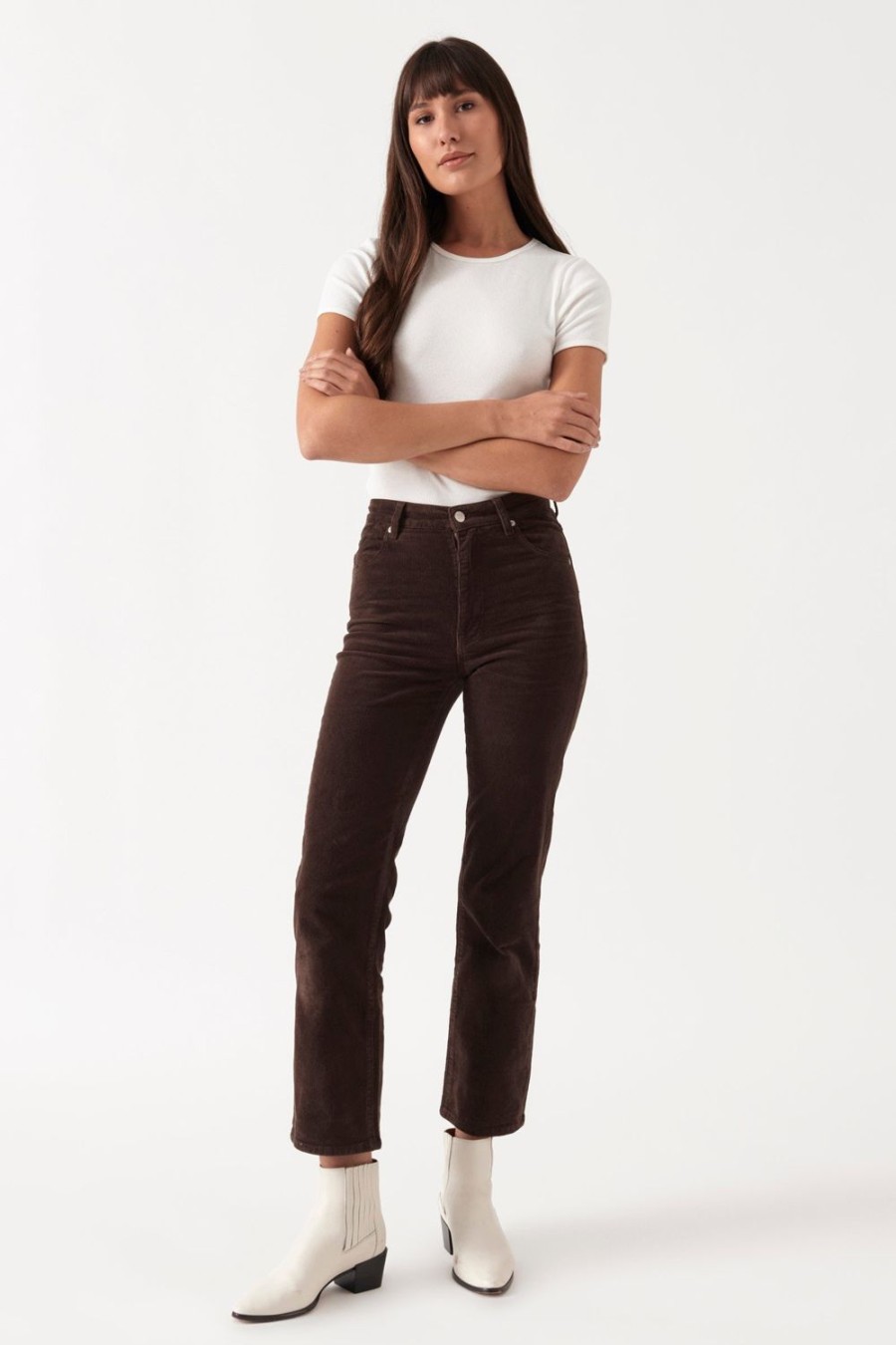 Women Rolla's Jeans Straight | Original Straight - Brown Cord