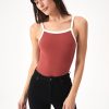 Women Rolla's Jeans Tops | Organic Naomi Tank - Brick