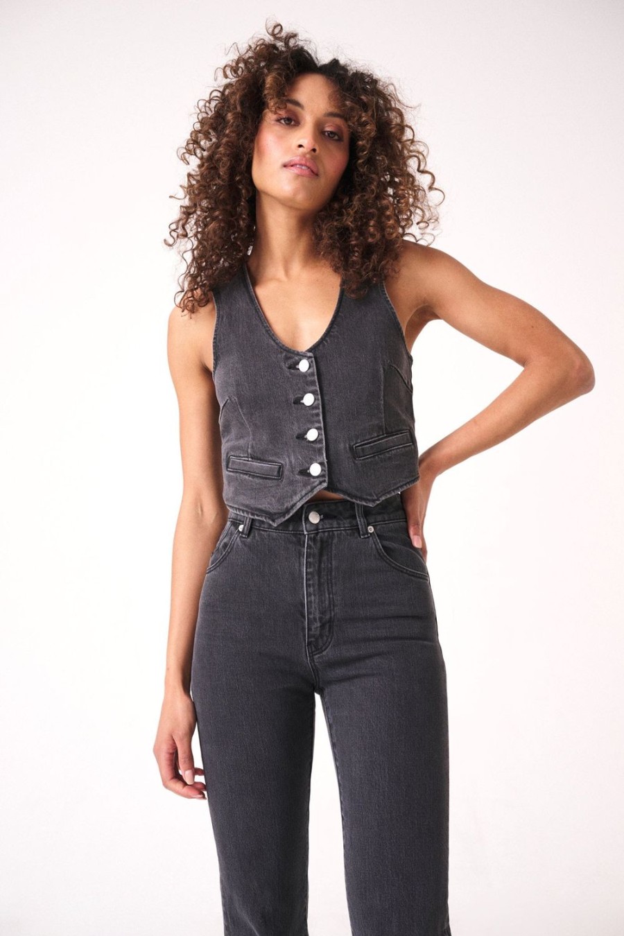 Women Rolla's Jeans Tops | Dallas Vest - Brad Black