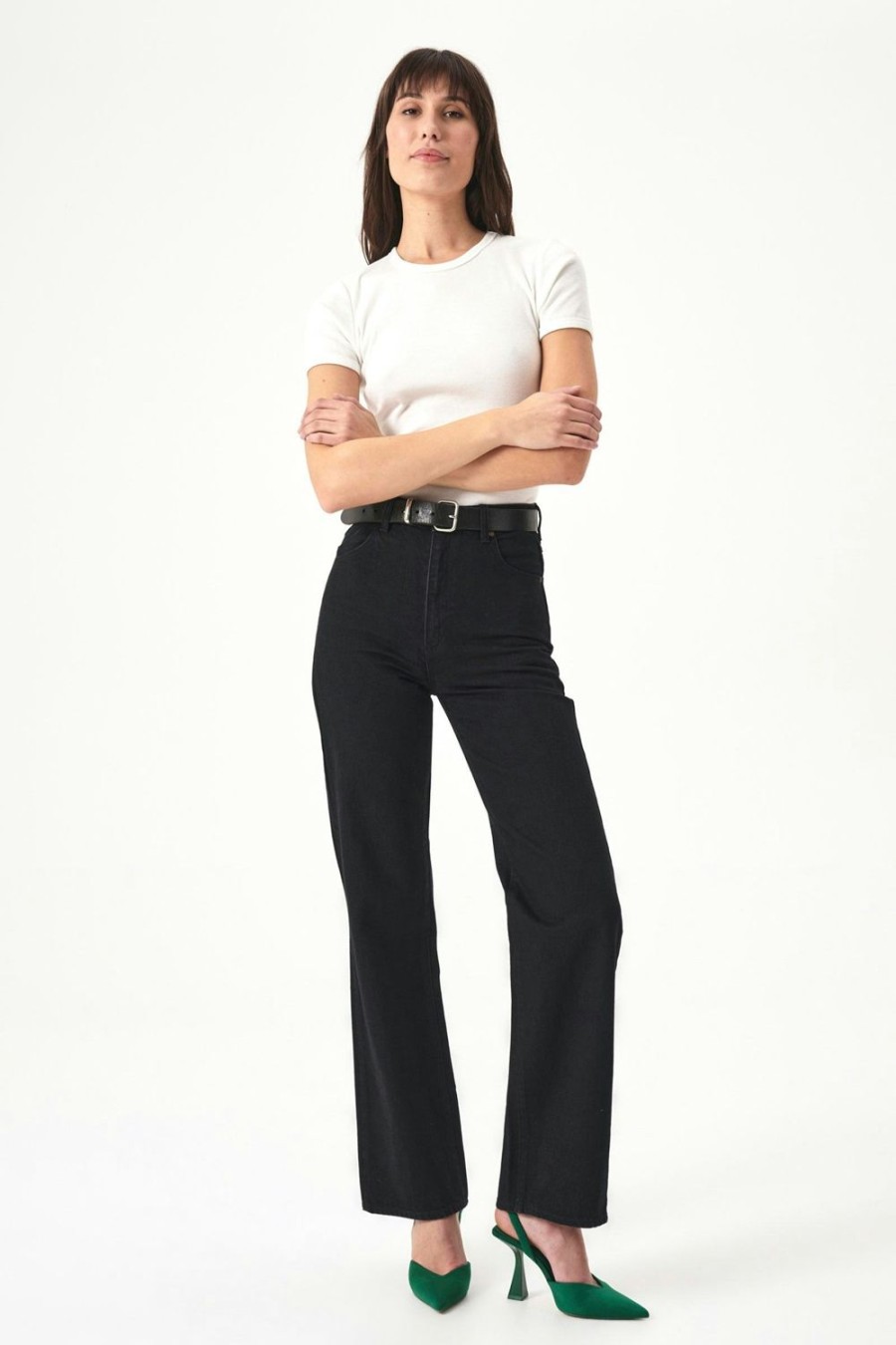 Women Rolla's Jeans Straight | Heidi Jean - Rinse Black