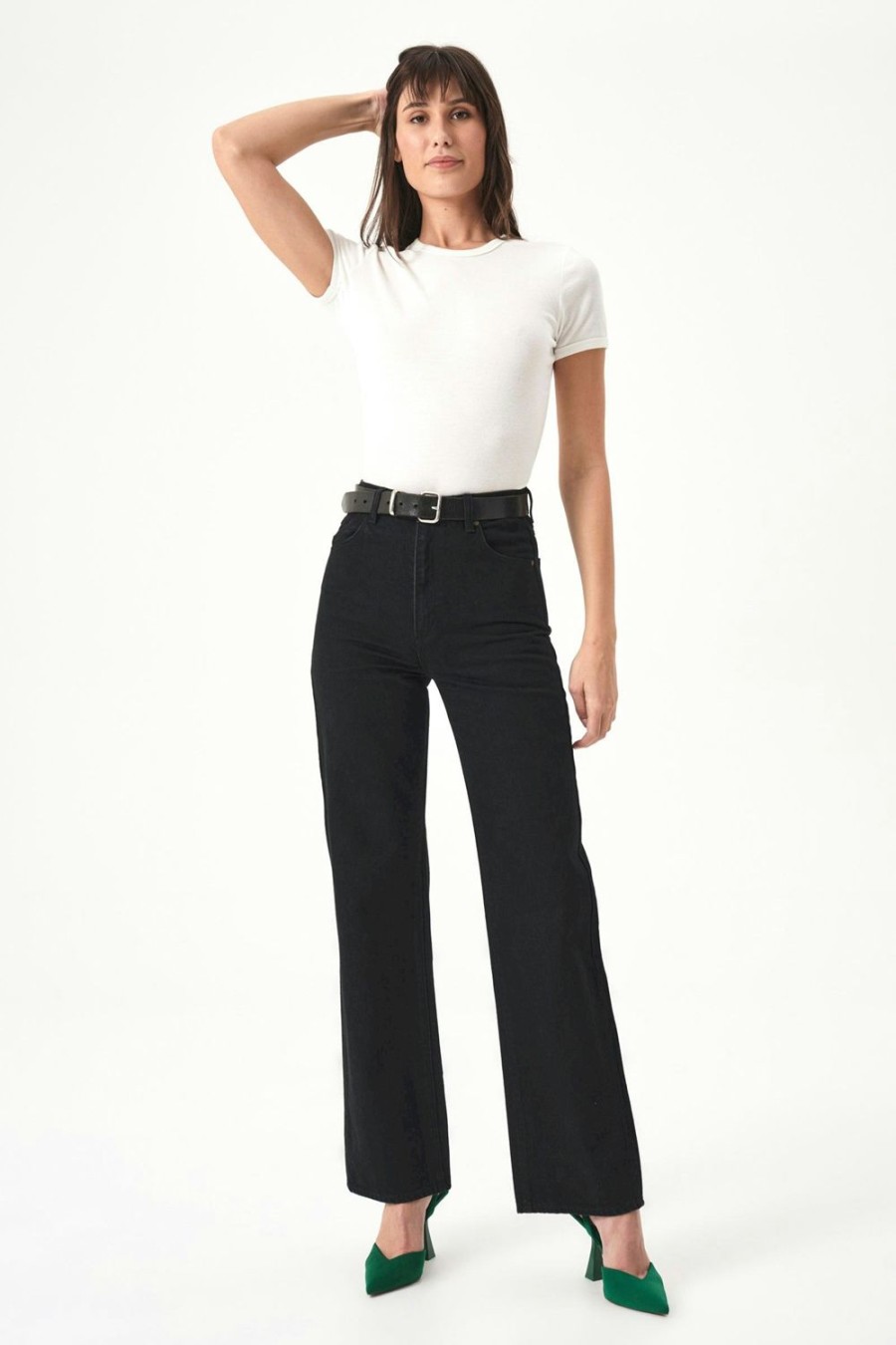 Women Rolla's Jeans Straight | Heidi Jean - Rinse Black